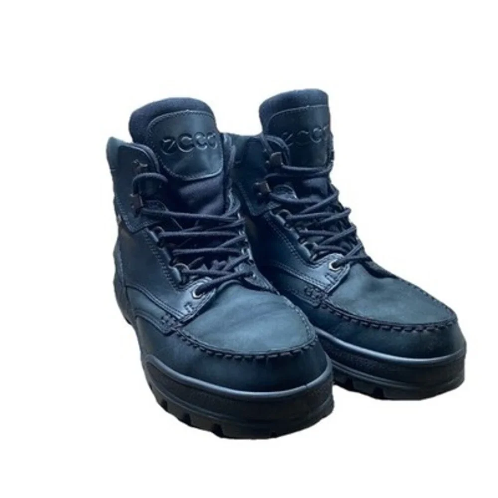 ECCO Track 25 GoreTex Mid Hiking Boot Mens EU 42 US 8.5 Waterproof Black Leather